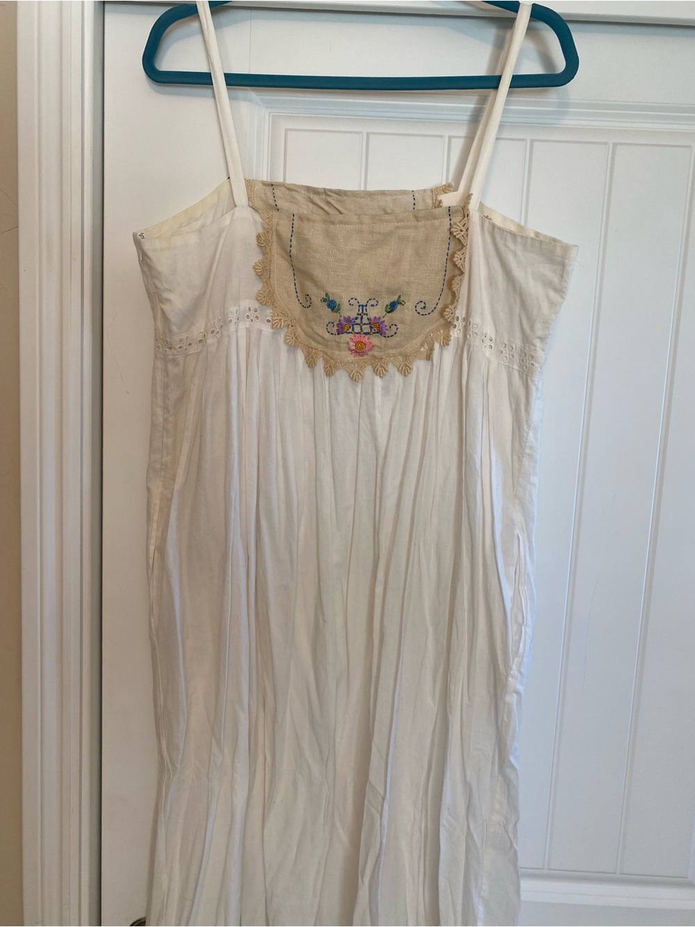 Embroidered Cream Cotton Sundress
